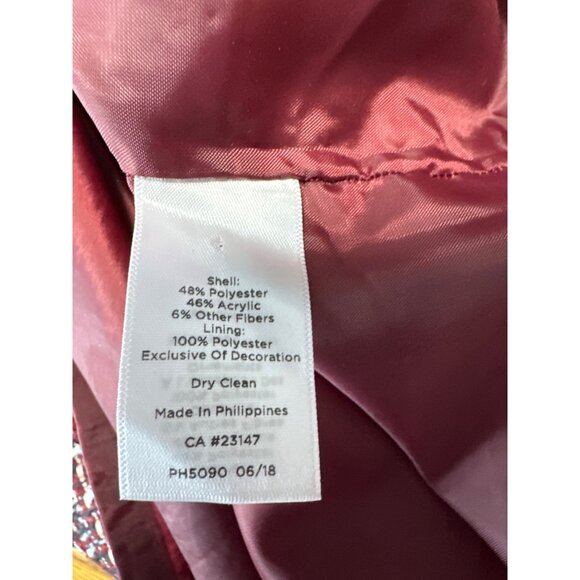 Talbots Petite Vintage-Style Tweed Skirt With Gold Buttons & Fringe Hem Sz 16P - Picture 8 of 11